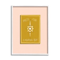 Stupell Industries Press For Cabana Boy Witty Pink Text Button Framed Wall Art, 24 x 30, Design by Jen Bucheli