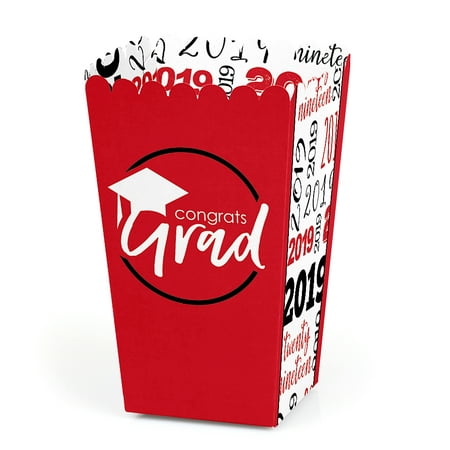 Red Grad - Best is Yet to Come - 2019 Graduation Party Favor Popcorn Treat Boxes - Set of (Best Unlocking Box 2019)
