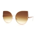 thumbnail image 2 of Super Dapper Round Cat Ear Tip Metal Rim Neat Sunglasses Gold - Brown, 2 of 4