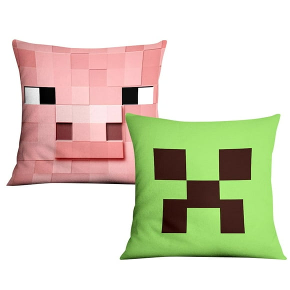 Minecraft Cartoon Pillowcase, Super Soft Plush Decoration for Sofa, Bed, Chair, Car, 45 x 45 cm