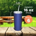 thumbnail image 5 of 6 Mira Stainless Steel Tumblers with Straw Set, 16 oz. - Double Wall, Tritan Lid - Blue, 5 of 5