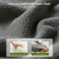 thumbnail image 2 of Romorgniz Adjustable Vanity Chair with Backrest Teddy Velvet Swivel Desk Chair with Wheels, Space-Saving Makeup Computer Chair, Grey, 2 of 8