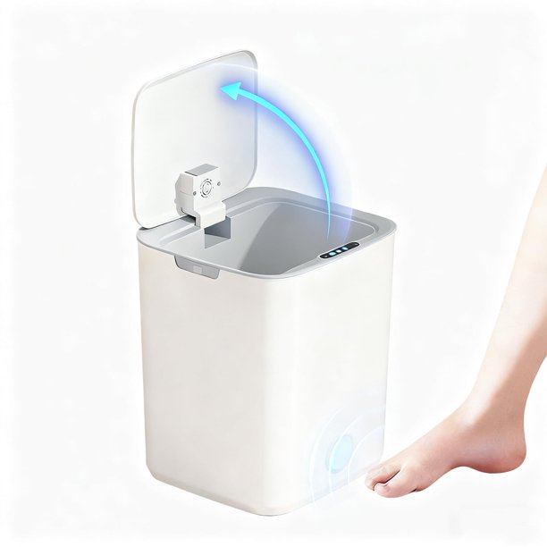 Bote de Basura Cocina,18 Litros Cubetas de Basura Baño con tapa Alta Capacidad Bote Basura Sin Contacto Botes de Basura para la Cocina con Sensor Inteligente para Cocina Baño Dormitorio balde