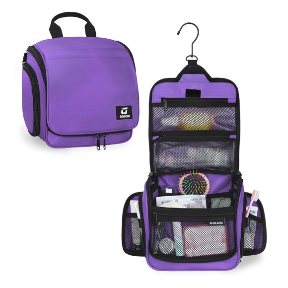 Neceser colgante Goloni con 10 compartimentos, color morado
