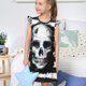 thumbnail image 4 of Fotbe Watercolor Skull Vestido de Dormir para Niñas de 3 a 10 Años, Mangas Cortas, Estilo Princesa, Pijama Camisón con Mangas Voladas-Medium, 4 of 6