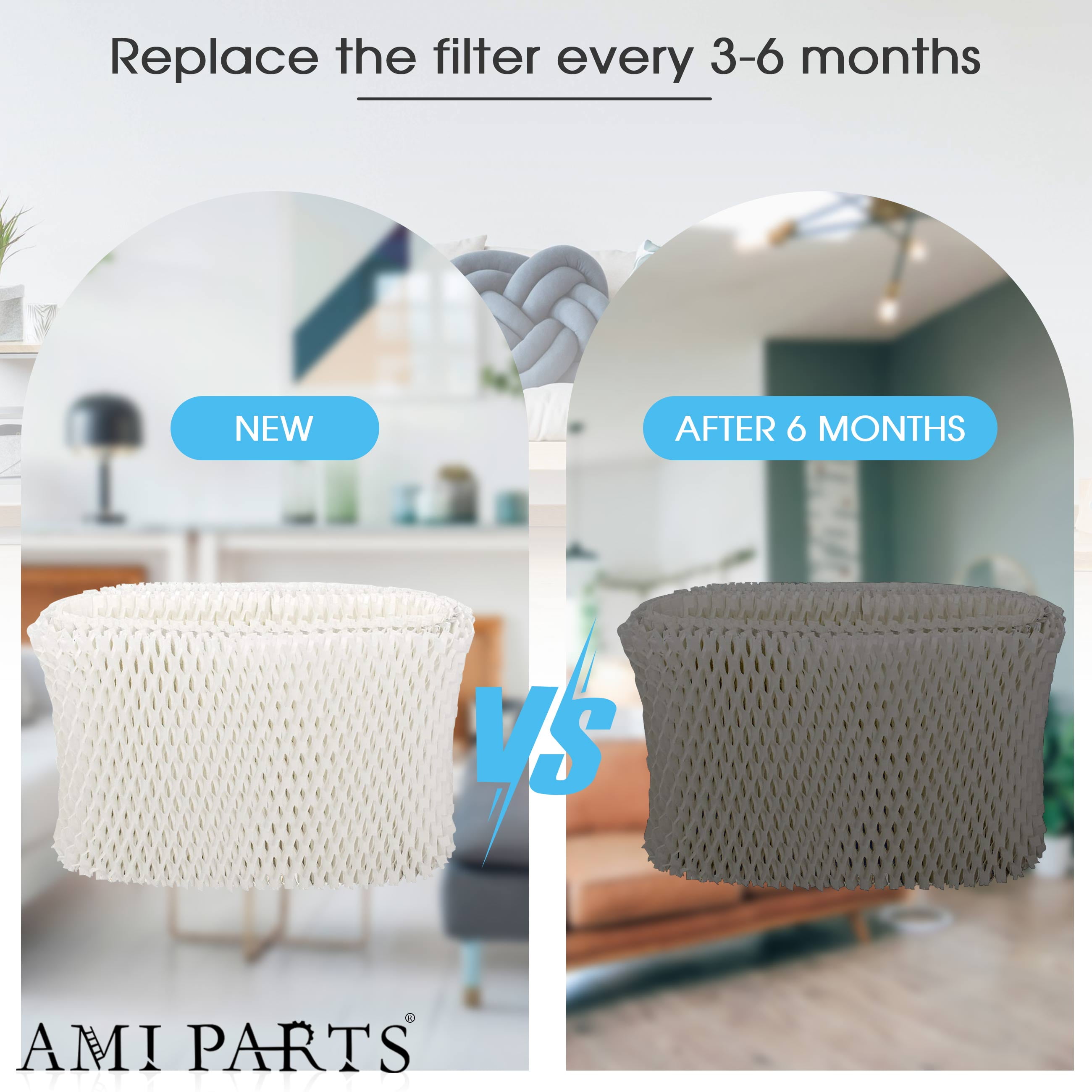 AMI PARTS Humidifier WF2 Wick Filter For Vicks V3100 V3500 Humidifier Filter, 4 Packs