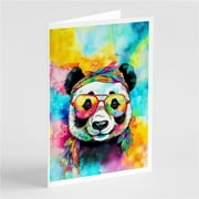 5 x 7 in. Unisex Hippie Animal Panda Greeting Cards - Pack of 8