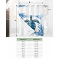thumbnail image 6 of No Hook Shower Curtain with Snap-in Liner, Ocean Turtle Waterproof Fabric Bathroom Curtains, Blue Coastal Starfish Coral Stripes Retro Bath Curtains & Mesh Top Window 72"x78" Long, 6 of 6