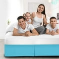 thumbnail image 2 of Soft & Durable 600-Thread Count PIMA Cotton Bed Skirt, Pleated, 20" Drop – 1-PC Long King (72" x 104") Size, Dust Ruffle/Bed Skirt, Long King, Solid Turquoise, 2 of 5