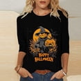 thumbnail image 1 of Heisall Womens Tops 3/4 Sleeve Round Neck Loose Casual Blouses Halloween Print Tshirts Festive Fashion 2025 New Arrival, 1 of 5