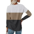 thumbnail image 6 of Topvent Women's Loose Casual Leisure Long Sleeve Round Neck Collar Patchwork T-Shirt Top, 6 of 6