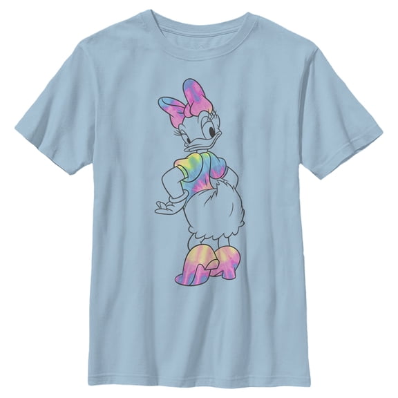 Boy's Mickey & Friends Tie Dye Daisy  Graphic Tee Light Blue Medium
