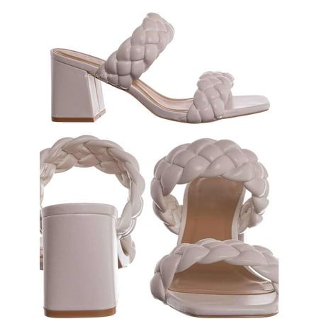 soda braided square toe womens heels