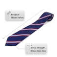 thumbnail image 4 of Striped Neckties for Men Blue Navy with Red Stripes XL Big and Tall, 4 of 6