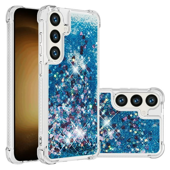 Case for FOXDOCK Samsung Galaxy S24 Full Corner Protection Glitter Phone Case with Ring Holder