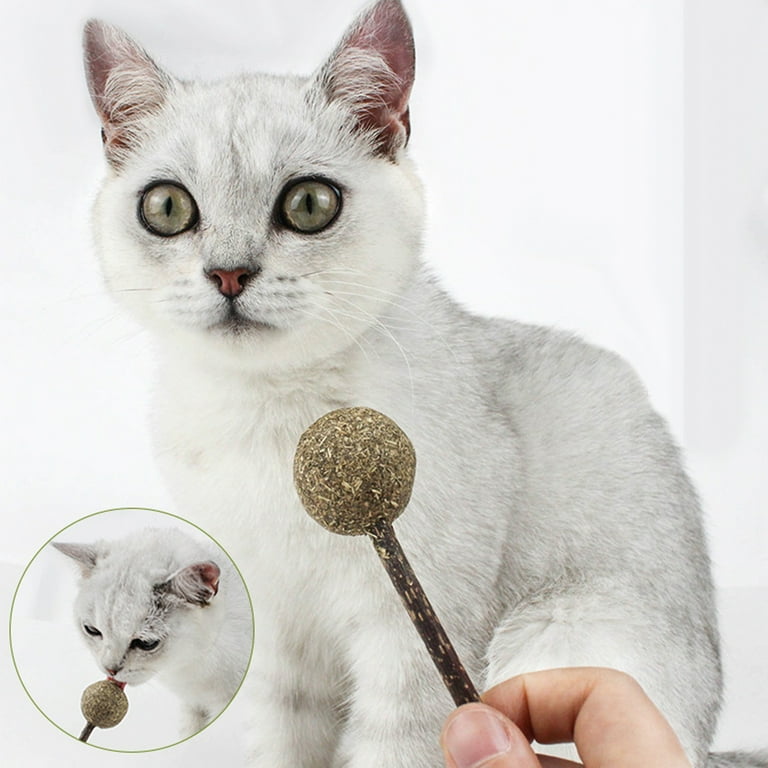 Walbest Catnip Toy for Cats Catnip Edible Balls Natural Lollipop Interactive Toy Licking Treats Toys for Cats Kitten Kitty