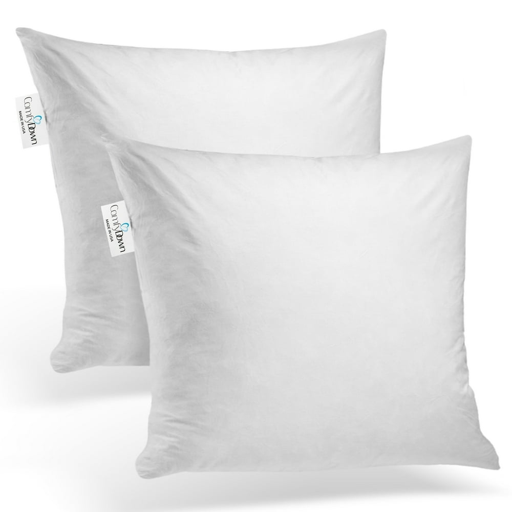 16x16 (2 Pack) Decorative Throw Pillow Insert, Goose Down and Feathers Fill, 100 Cotton Cover 16x16 (2 Pack) Decorative Throw Pillow Insert, Goose Down and Feathers Fill, 100 Cotton Cover
