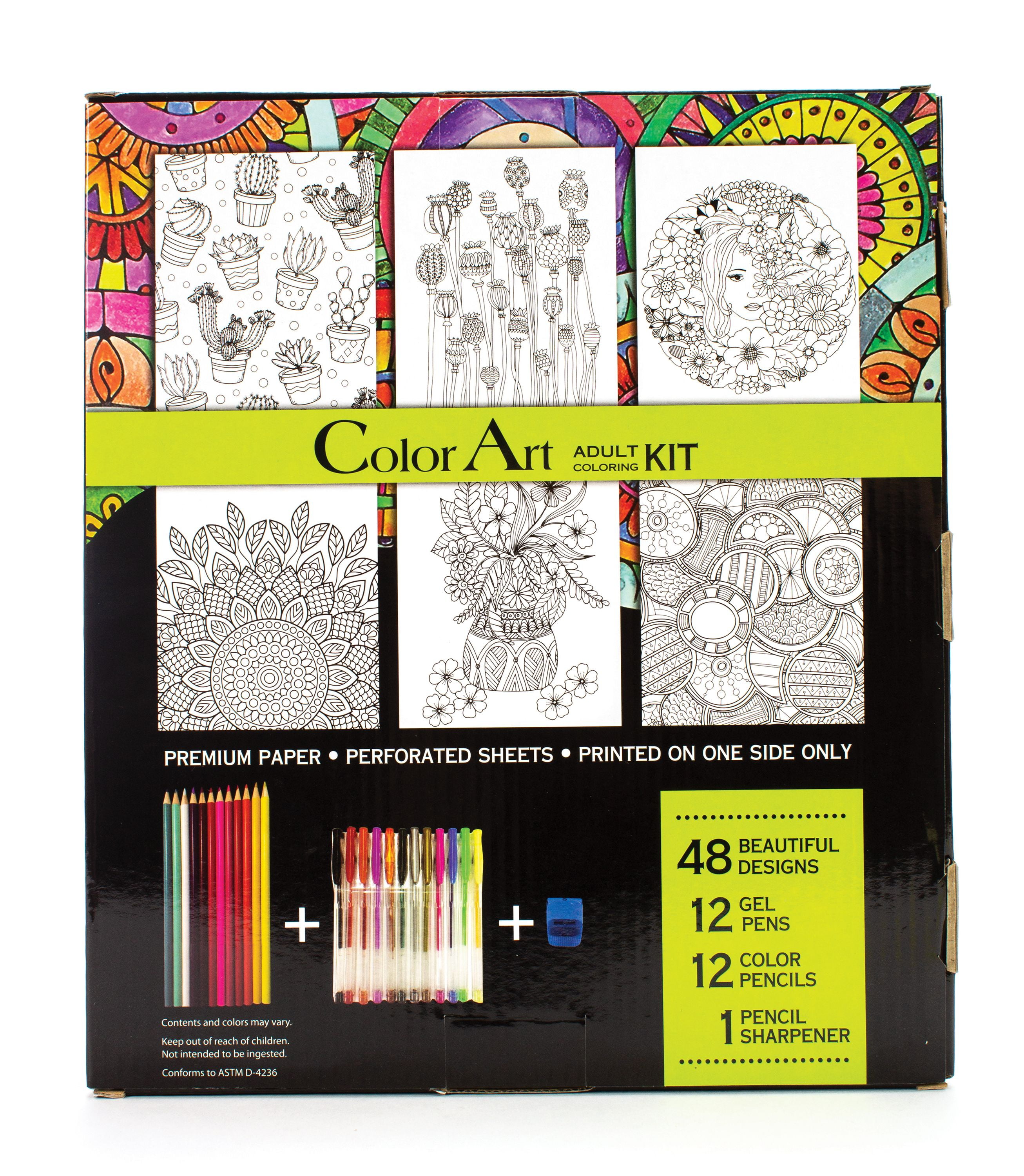 Leisure Arts Multicolor Adult Coloring Art Set Kit, 26 Piece