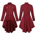 thumbnail image 1 of Chaqueta Steampunk de talla grande para mujer, ropa de cola, traje de uniforme militar con botones, disfraz de cosplay de Halloween, 1 of 5