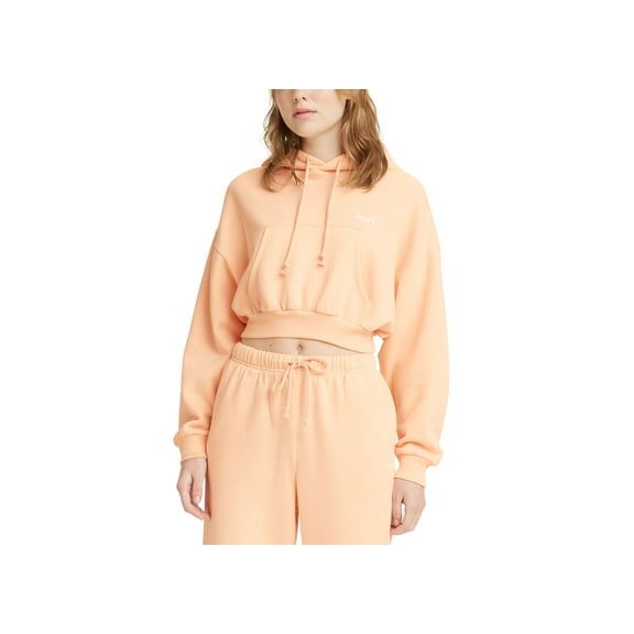 Levi's Laundry Day Cropped Hooded Sweatshirt Peach Puree M