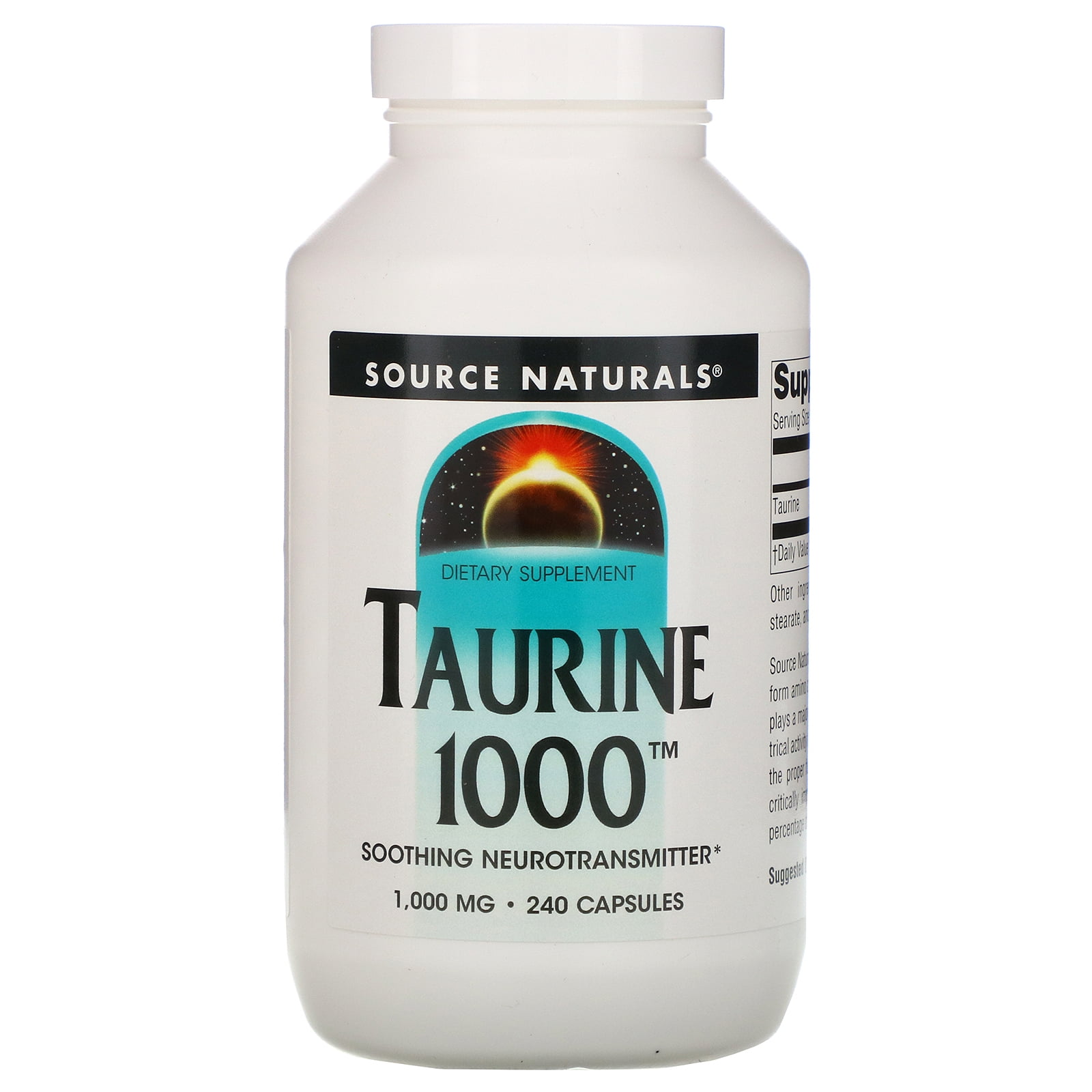 Source Naturals Taurine, 1,000 mg, 240 Capsules - Walmart.com - Walmart.com