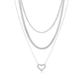 thumbnail image 1 of Collares en Capas JeenMata para mujer Chapado en Oro blanco paquete de 3, 1 of 6