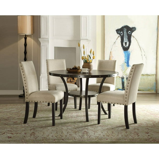 Acme Furniture Hadas 5 Piece Round Dining Table Set