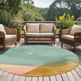 thumbnail image 4 of Summer Beach Round Area Rug 7Ft Washable Circle Rugs for Dorm Laundry Room, Ocean Teal Pink Yellow Graident Non-Slip Carpet Floor Mats Indoor Outdoor Carpet Runner Aesthetic Home Decor, 4 of 8