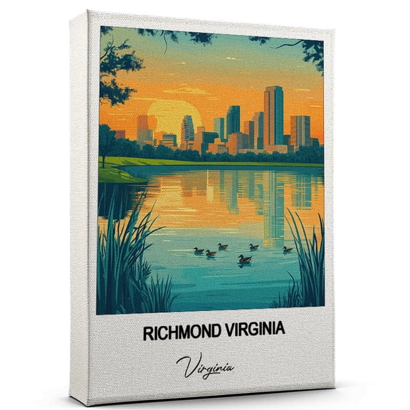 Richmond Virginia Travel Canvas Wall Art – Nature-Inspired Travel Decor with Scenic Views Virginia Canvas Wall Print – A Captivating Gift for Adventure Seekers