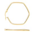 thumbnail image 5 of JewelStop 14K Yellow Gold Rounded Edges Hexagon Hoop Earrings with Polished Finish and Hinged Clasp for Women - 1.1gr, 5 of 7