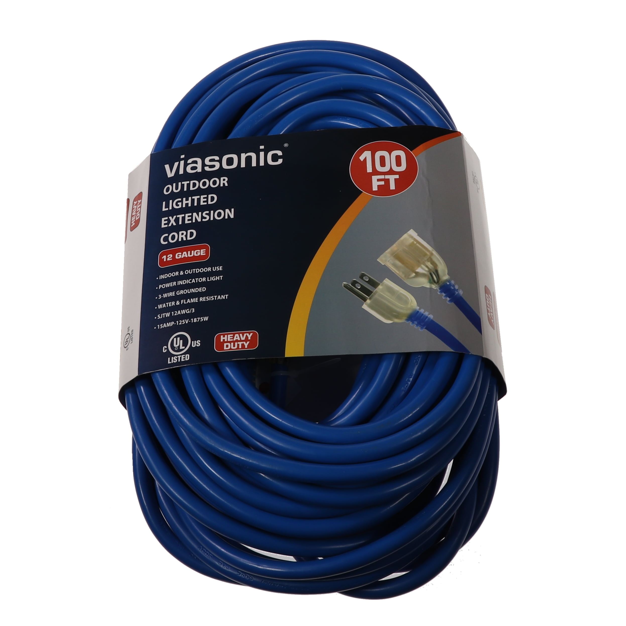 Viasonic Premium Outdoor Extension Cord UL listed Super Heavy Duty