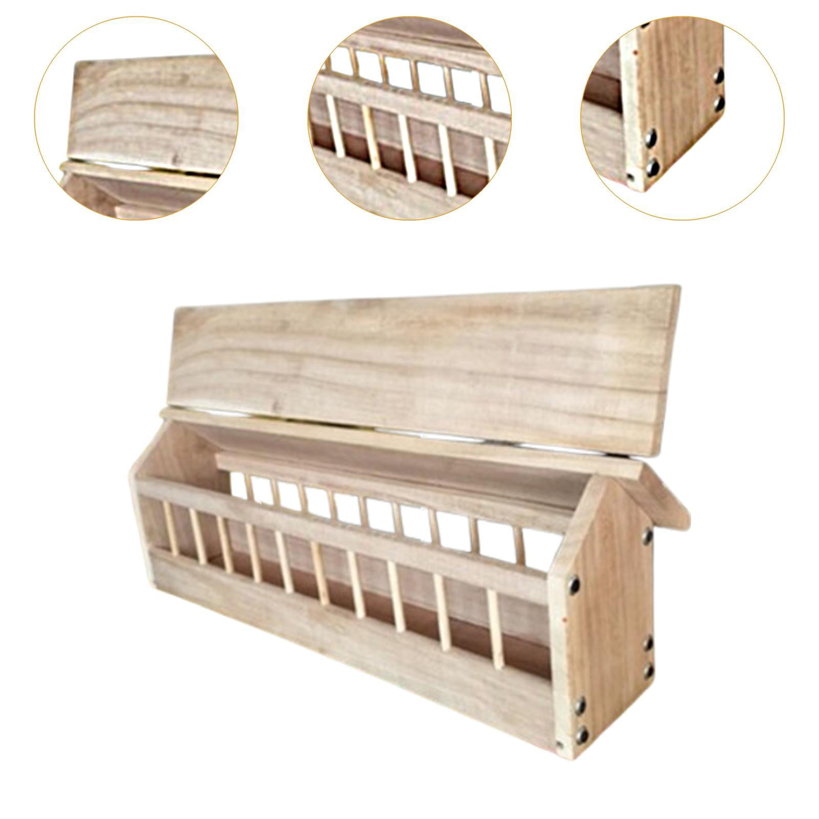 Serenable Pigeon Feeder Trough, Chicken Feeder, Feeding Dish, Poultry Trough Dish, Wood Bird Dispenser for Birds Ducklings Pigeons Farm 40x11x7cm