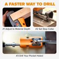 thumbnail image 4 of Bora Tools Mini Jig Pro Pocket Hole Jig avec Rangement Intégré &acirc;?? Conception Auto-Calibrée et Coussinets Antidérapants pour Protection de Surface, 4 of 9