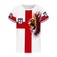thumbnail image 6 of Boys 2026 Summer Loose Fit Short Sleeve T-Shirt Red and White Color Block Tee with colorful ink splatter print design Casual Kids Top for Daily Comfort Wear Back To School Birthday Gifts Ages 3-13Y, 6 of 7
