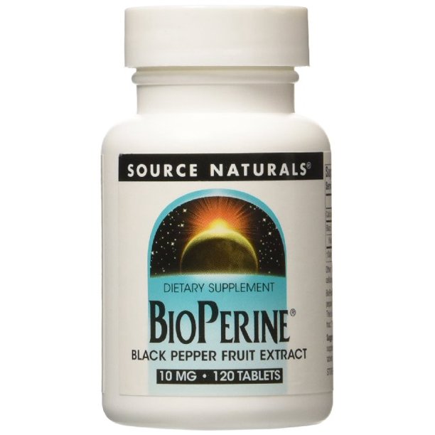 Source Naturals Bioperine, Black Pepper Fruit Extract, 10 mg, Tablets