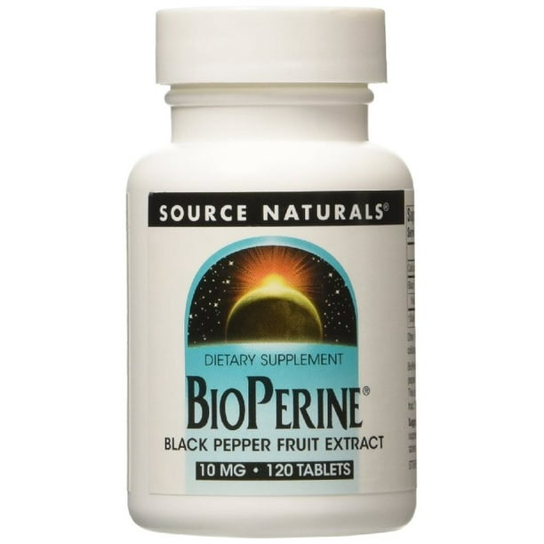 Source Naturals Bioperine, Black Pepper Fruit Extract, 10 mg, Tablets