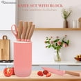 thumbnail image 4 of Kitchen Knife Set, Retrosohoo 6 Pieces Pink Professional Knife Set with Universal Knife Block, Super Sharp Knife Set with Ergonomic Handle, Non-Stick Stainless Steel Knife Block Set (Pink), 4 of 8
