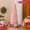 thumbnail image 2 of Gymax 7 FT Artificial Pink Christmas Tree w/ 635 Branch Tips Folding Metal Stand, 2 of 10