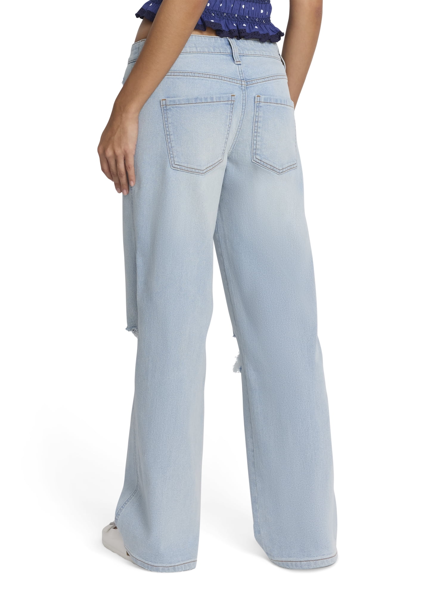 Mills by Millie Bobby Brown Women's Light Wash Boyfriend Jeans, Sizes 00-18