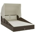 thumbnail image 5 of vidaXL Sunbed with Foldable Roof Black 78.7"x44.9"x50.4" Poly Rattan, 5 of 28