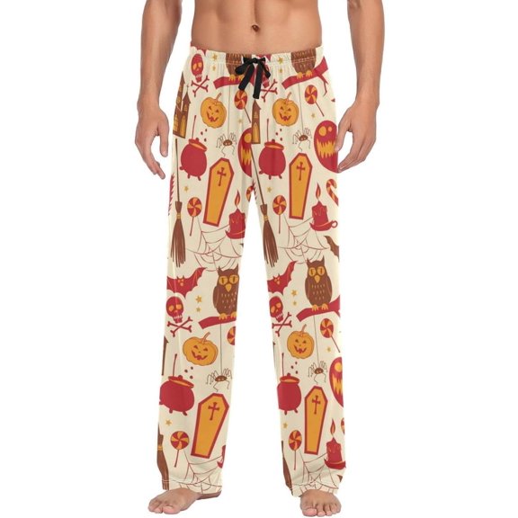 GZHJMY Halloween Pattern Pajama Pants For Men, Men's Separate Bottoms, Lounge Pants with Pockets, Christmas New Year Birthday Gifts, Large, Christmas New Year Birthday Gifts, Large