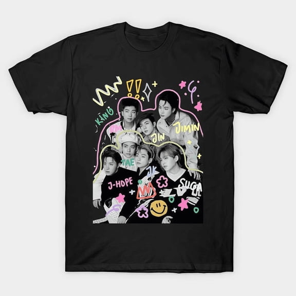 BTSS Group Graphic T-Shirt, Kpop Idol Fan Art Unisex Tee