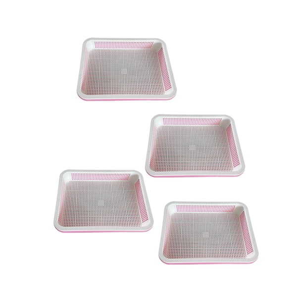 4 bandejas para germinar semillas de jardín, para cultivar pasto de trigo, para semilleros, para propagación y germinación sin tierra. rosa