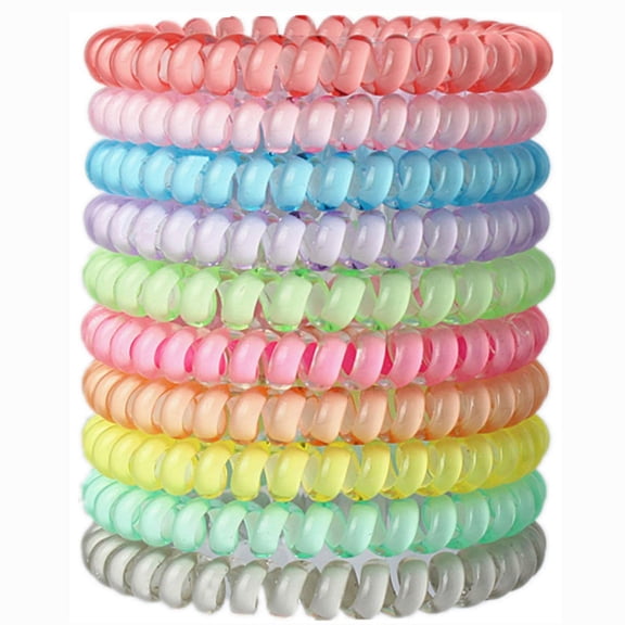 Twisted Hair Ties, 10PCS Phone Cord Hair ties for Women,No Crease Hair Ties Coils,Bracelet Hair Ties, Hair Ties for Thick hair for Women Girls, Multicolor