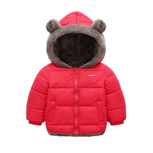 Chaquetas gruesas de invierno para niños, abrigos para niñas, chaquetas para niños, abrigo grueso cálido de terciopelo para niños, prendas de vestir exteriores con capucha, ropa para niños 4T Gao Jinjia LED
