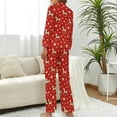 thumbnail image 3 of Top-kevin Red Bows Holly Pine Women's Long-Sleeve Shirt And Full-Length Bottom Pajama Set, 3 of 12