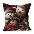 thumbnail image 3 of Xuniizn Christmas Pillow Covers 18x18 inch Xmas Decorations Soft Plush Faux Fur Wool Christmas Throw Pillow Cases Winter Holiday Decor for Sofa Living Room, 3 of 7