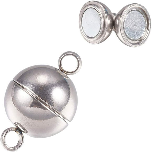 10 Ensembles 6mm Bijoux Fermoirs Magnétiques Ronds Fermoirs Magnétiques pour Bracelet Collier Faire Aimant Convertisseur DIY Bijoux Accessoires (6mm)