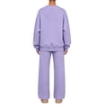 thumbnail image 5 of Women's Cute Sweat Sets Round Neck Sweatshirt and Pants Set, 2 Piece Sweat Suit with Pockets, Lounge Set for Fall Winter Light Purple S, 5 of 5