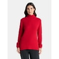 thumbnail image 6 of Time and Tru Women’s and Women’s Plus Turtleneck Sweater with Cable Sleeves, Midweight, Sizes XS-4X, 6 of 6